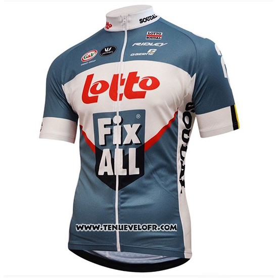 2018 Maillot Ciclismo Lotto Fix All Blanc Bleu Manches Courtes et Cuissard